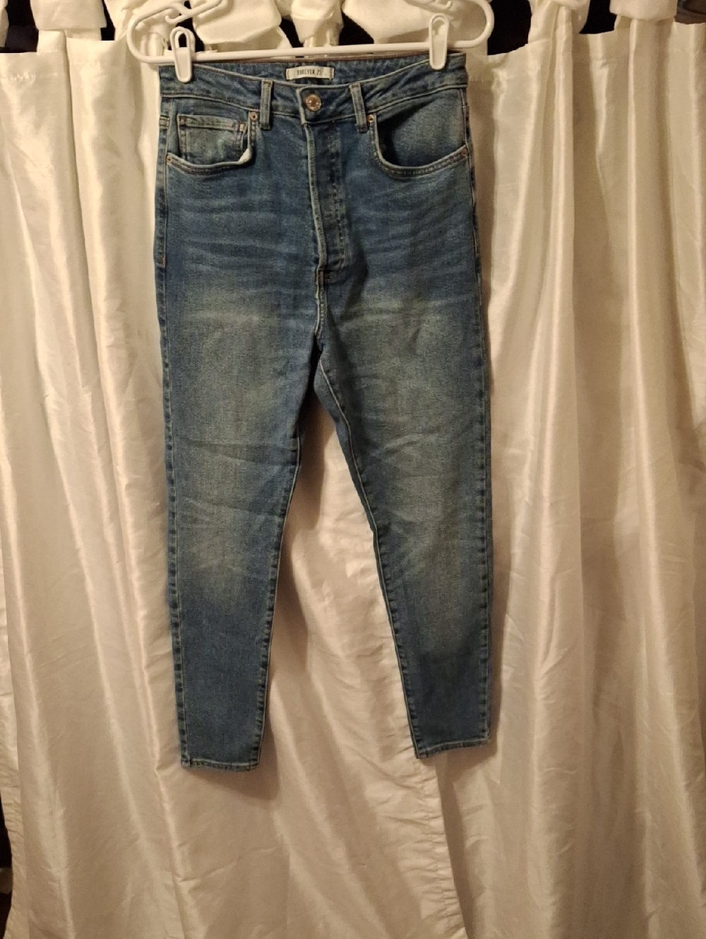 Forever 21 High Waist Skinny Jeans - Light Blue Wash